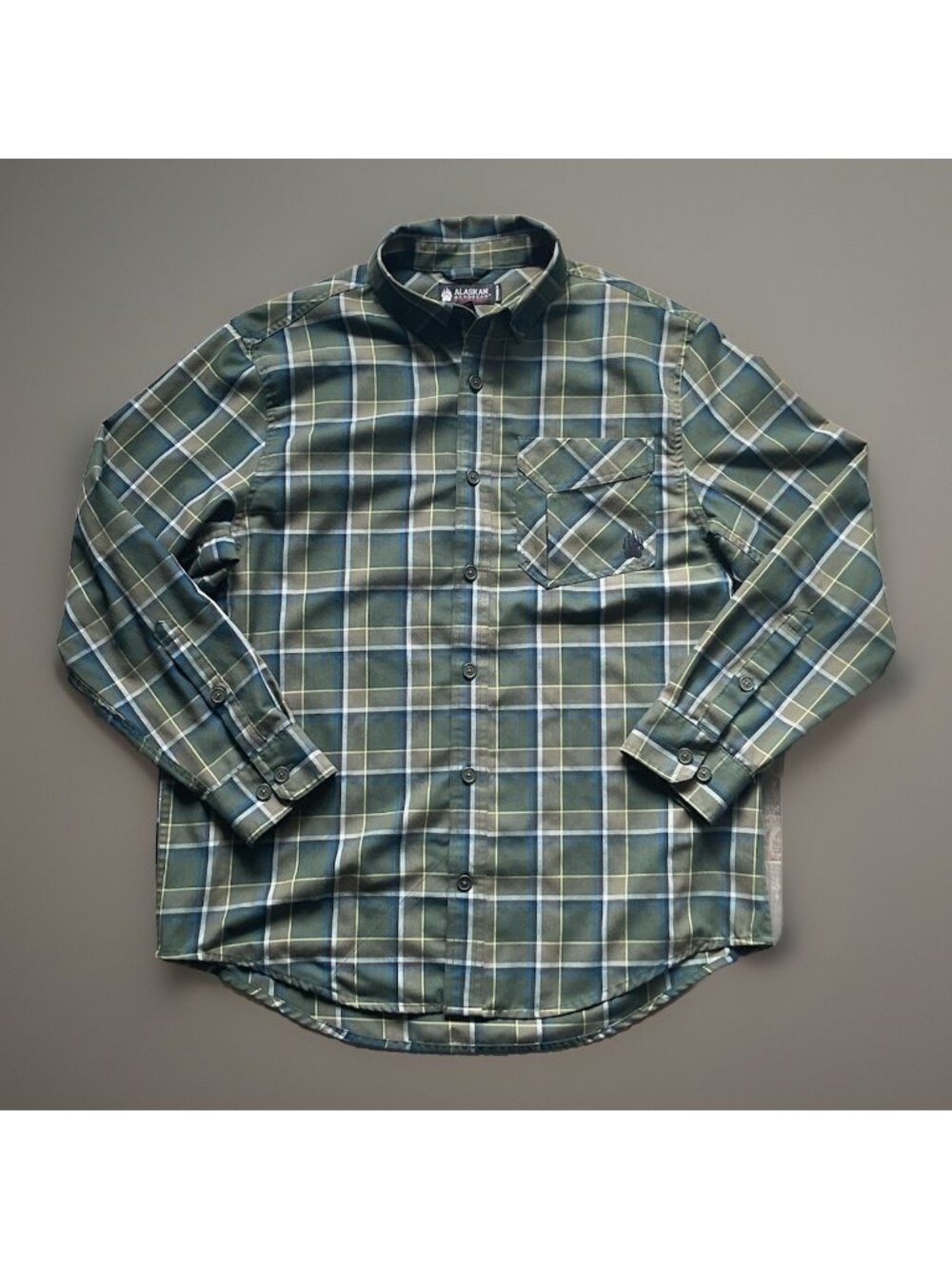 Alaska Hardgear Duluth Trading Co Flannel Shirt Men’s Large Green Outdoors